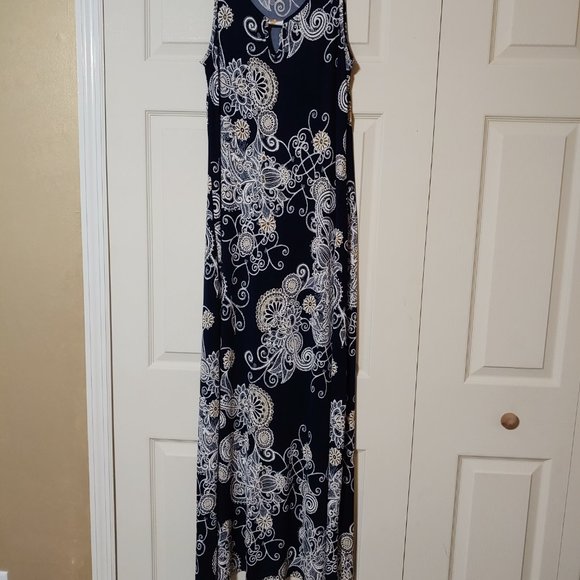 Espresso Navy Sleeveless Maxi Dress SZ SM - Picture 1 of 3